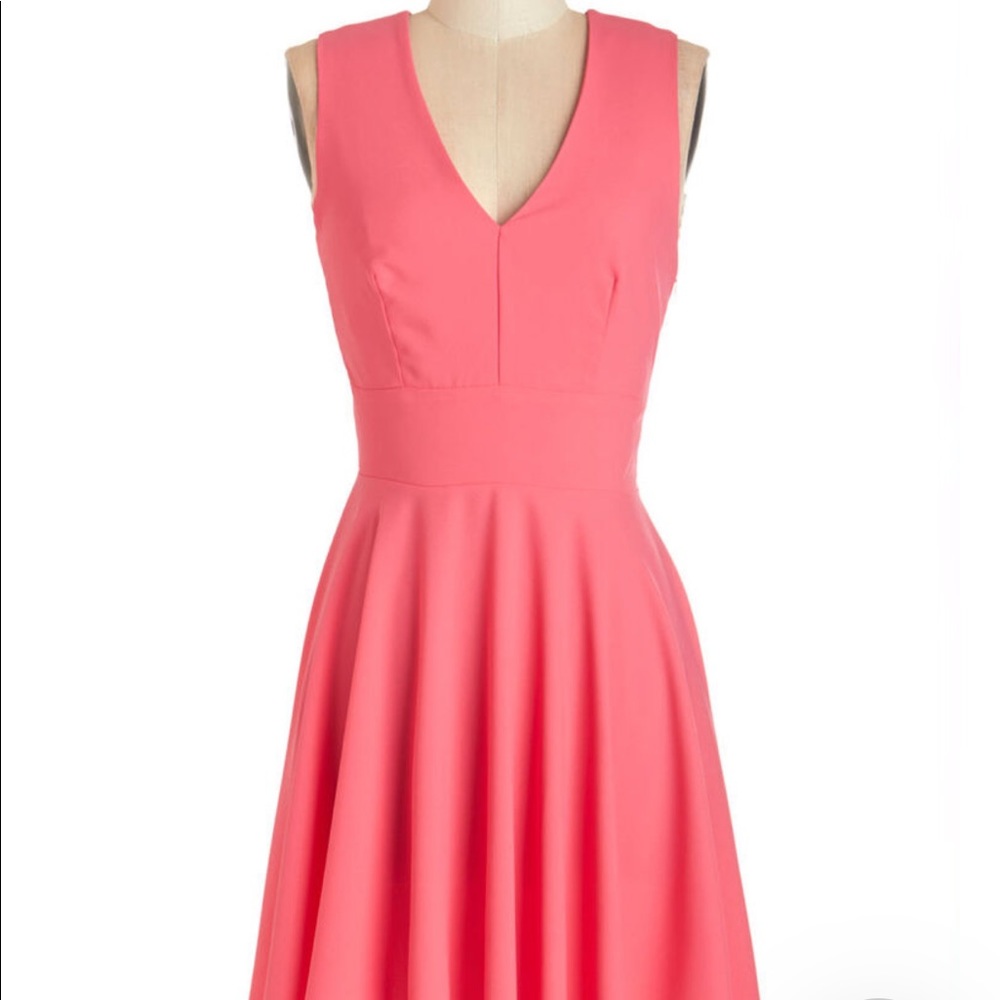 Pink cross strap back dress XS